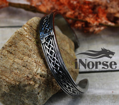 Mjolnir Viking Bracelet - Steel | Norse Jewelry | Viking Armring | Nordic Wristband | Viking Torc | Norse Bangle | Celtic Cuff | Viking Jewelry