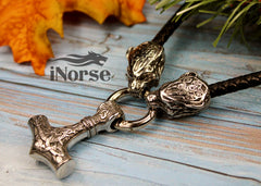 Berserker Viking Necklace | Mjolnir Pendant | Viking Bear Necklace | Norse Jewelry | Odin Necklace | Nordic Pendant | Viking Jewelry