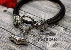 Berserker Viking Necklace | Mjolnir Pendant | Viking Bear Necklace | Norse Jewelry | Odin Necklace | Nordic Pendant | Viking Jewelry