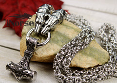 Berserker Mjolnir Viking Necklace | Norse Jewelry | Norse Necklace |Thor Pendant | Viking Bear | Odin Necklace|  | Viking Jewelry