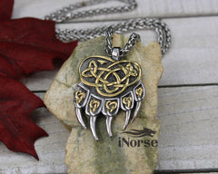 Bear Paw Viking Necklace | Berserker Pendant | Norse Jewelry | Viking Pendant | Norse Necklace | Odin Necklace | Nordic | Viking Jewelry