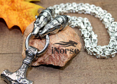 Berserker Bear Viking Necklace | Norse Jewelry | Mjolnir Pendant | Odin Necklace | Thor's Hammer Pendant | Norse Necklace | Viking Jewelry