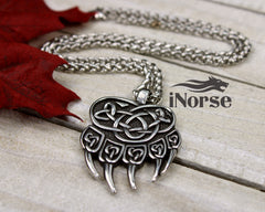 Bear Paw Viking Necklace | Norse Jewelry | Berserker Necklace | Viking Pendant | Odin Necklace | Norse Bear | Nordic Design | Viking Jewelry