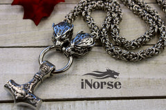 Berserker Viking Necklace | Mjolnir Pendant | Norse Jewelry | Nordic Bear Necklace | Odin Jewelry | Norse Necklace | Celtic | Viking Jewelry