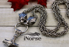 Berserker Viking Necklace | Mjolnir Pendant | Norse Jewelry | Nordic Bear Necklace | Odin Jewelry | Norse Necklace | Celtic | Viking Jewelry