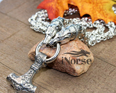 Berserker Mjolnir Viking Necklace | Norse Jewelry | Norse Necklace |Thor Pendant | Viking Bear | Odin Necklace|  | Viking Jewelry