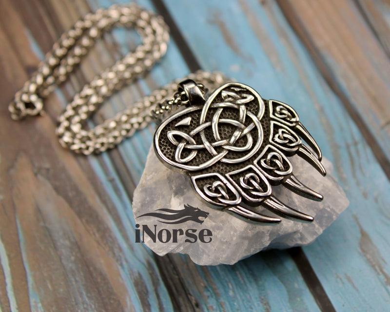 Bear Paw Viking Necklace | Norse Jewelry | Berserker Necklace | Viking Pendant | Odin Necklace | Norse Bear | Nordic Design | Viking Jewelry