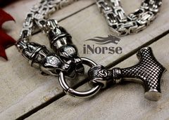 Berserker Bear Viking Necklace | Norse Jewelry | Mjolnir Pendant | Odin Necklace | Thor's Hammer Pendant | Norse Necklace | Viking Jewelry