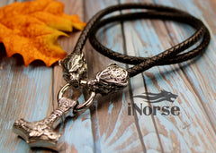 Berserker Viking Necklace | Mjolnir Pendant | Viking Bear Necklace | Norse Jewelry | Odin Necklace | Nordic Pendant | Viking Jewelry