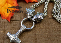 Berserker Viking Necklace | Mjolnir Pendant | Norse Jewelry | Nordic Bear Necklace | Odin Jewelry | Norse Necklace | Celtic | Viking Jewelry