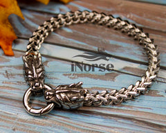 Dragons Viking Bracelet | Norse Jewelry | Viking Armring | Nordic Wristband | Nidhogg Dragon | Norse Jewelry | Dragon Chain | Viking Jewelry