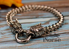 Dragons Viking Bracelet | Norse Jewelry | Viking Armring | Nordic Wristband | Nidhogg Dragon | Norse Jewelry | Dragon Chain | Viking Jewelry