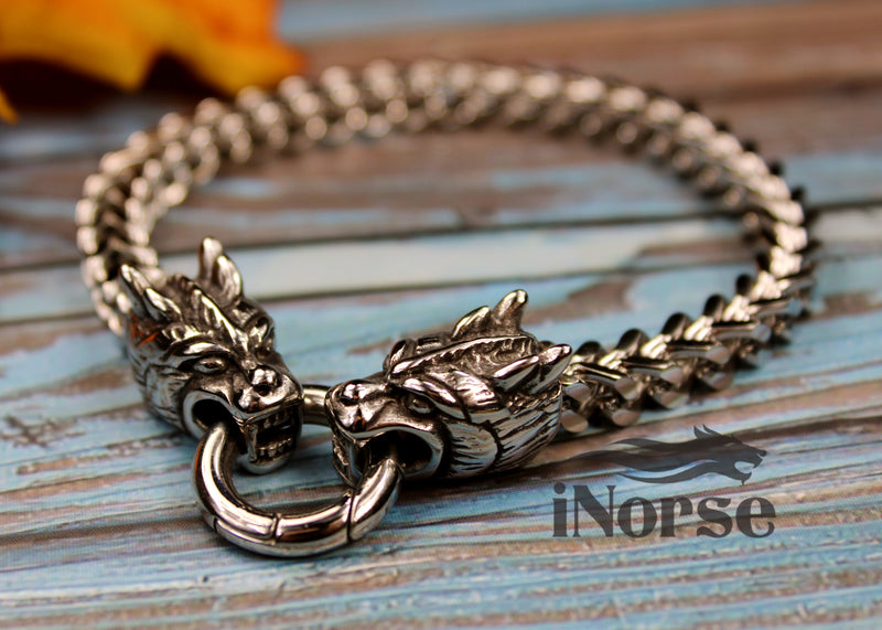 Dragons Viking Bracelet | Norse Jewelry | Viking Armring | Nordic Wristband | Nidhogg Dragon | Norse Jewelry | Dragon Chain | Viking Jewelry