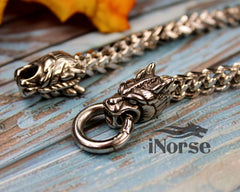 Dragons Viking Bracelet | Norse Jewelry | Viking Armring | Nordic Wristband | Nidhogg Dragon | Norse Jewelry | Dragon Chain | Viking Jewelry