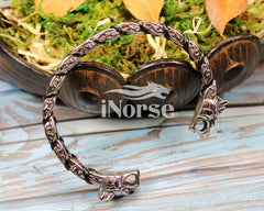 Dragon Viking Bracelet | Norse Jewelry | Viking Bangle | Norse Leather Torc | Viking Arm Ring | Nordic Nidhogg | Gothic | Viking Jewelry