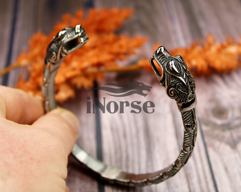 Viking Dragon Armring | Norse Jewelry | Viking Bracelet | Norse Torc | Dragon Wristband | Viking Bangle Bracelet | Viking Jewelry