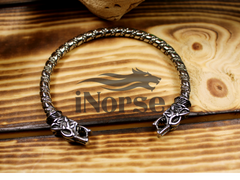 Fenrir Wolf Viking Bracelet | Norse Armring | Odin Wolf Torque | Viking Bangle | Norse Jewelry | Nordic Armring | Viking Jewelry