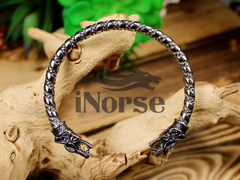 Fenrir Wolf Viking Bracelet | Norse Armring | Odin Wolf Torque | Viking Bangle | Norse Jewelry | Nordic Armring | Viking Jewelry