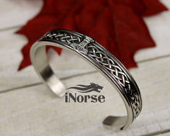 Mjolnir Viking Bracelet - Steel | Norse Jewelry | Viking Armring | Nordic Wristband | Viking Torc | Norse Bangle | Celtic Cuff | Viking Jewelry