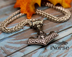 Valknut Mjolnir Necklace | Viking Pendant | Viking Necklace | Thor's Hammer Amulet | Norse Jewelry | Valknut Necklace | Viking Pendant | Viking Jewelry