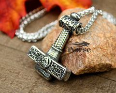 Thor's Hammer Viking Necklace | Mjolnir Pendant | Valknut Necklace | Norse Jewelry | Viking Pendant | Norse Necklace | Valknut Pendant | Gothic | Viking Jewelry