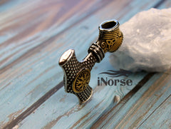 Mjolnir Viking Necklace | Norse Pendant | Helm Of Awe Necklace | Viking Pendant | Norse Jewelry | Thor's Hammer Necklace | Viking Jewelry