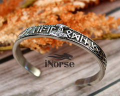 Mjolnir Runes Bracelet | Norse Jewelry | Viking Bracelet | Mjolnir Armring | Thor Torque | Norse Armband | Viking Torc | Norse Bangle | Celtic Cuff | Viking Jewelry