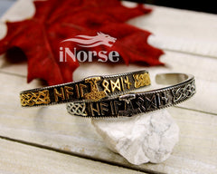 Mjolnir Runes Bracelet | Norse Jewelry | Viking Bracelet | Mjolnir Armring | Thor Torque | Norse Armband | Viking Torc | Norse Bangle | Celtic Cuff | Viking Jewelry