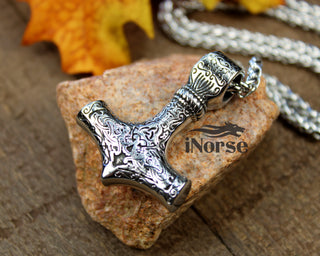 Mjolnir Viking Necklace | Norse Jewelry | Viking Pendant |...