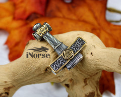 Thor's Hammer Viking Necklace | Valknut Pendant | Norse Jewelry | Viking Pendant | Norse Necklace | Valknut Mjolnir Pendant | Viking Jewelry