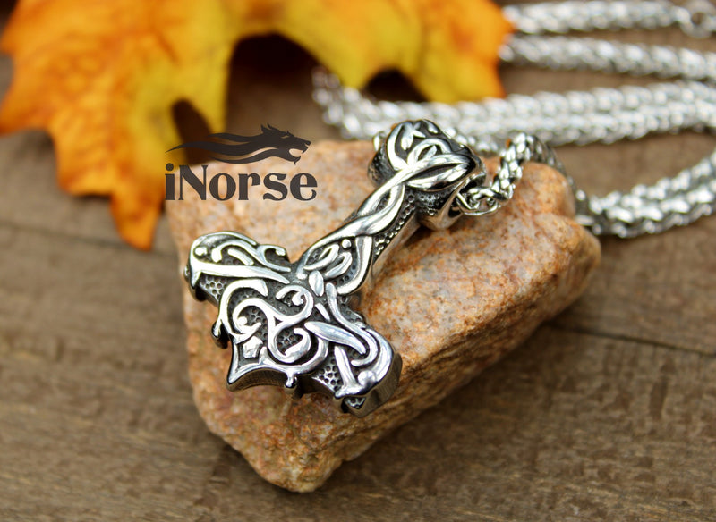 Thor's Hammer Viking Necklace | Celtic Design | Norse Jewelry | Mjolnir Necklace | Viking Pendant | Thor Necklace | Norse Necklace | Viking Jewelry