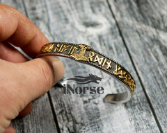 Mjolnir Runes Bracelet | Norse Jewelry | Viking Bracelet | Mjolnir Armring | Thor Torque | Norse Armband | Viking Torc | Norse Bangle | Celtic Cuff | Viking Jewelry