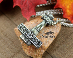 Thor's Hammer Viking Necklace | Mjolnir Pendant | Valknut Necklace | Norse Jewelry | Viking Pendant | Norse Necklace | Valknut Pendant | Gothic | Viking Jewelry