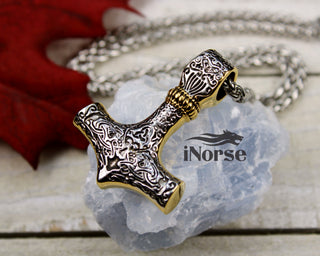 Thor's Hammer Viking Necklace | Mjolnir Pendant | Norse Jewelry...