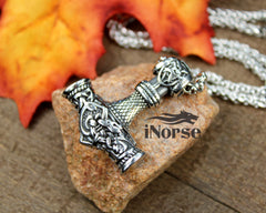 Mjolnir Viking Necklace | Norse Jewelry | Viking Pendant | Thor's Hammer Amulet | Norse Pendant | Nordic Necklace | Mjolnir Pendant | Viking Jewelry