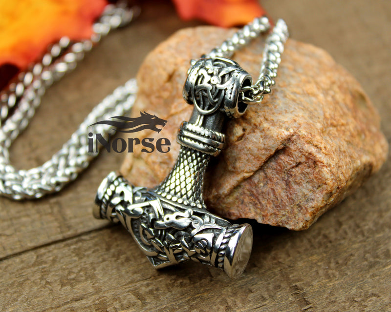 Mjolnir Viking Necklace | Norse Jewelry | Viking Pendant | Thor's Hammer Amulet | Norse Pendant | Nordic Necklace | Mjolnir Pendant | Viking Jewelry