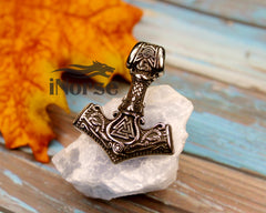 Valknut Mjolnir Necklace | Viking Pendant | Viking Necklace | Thor's Hammer Amulet | Norse Jewelry | Valknut Necklace | Viking Pendant | Viking Jewelry