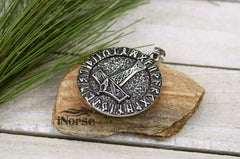 Thor's Hammer Viking Necklace | Runic Pendant | Norse Jewelry | Mjolnir Pendant | Norse Necklace | Futhark Runes | Nordic | Viking Jewelry