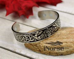 Odin's Ravens Viking Bangle | Norse Bracelet | Nordic Arm Ring | Celtic Wristband | Celtic Knot | Norse Magnetic Bracelet | Viking Jewelry