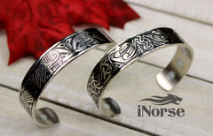 Odin's Ravens Viking Bangle | Norse Bracelet | Nordic Arm Ring | Celtic Wristband | Celtic Knot | Norse Magnetic Bracelet | Viking Jewelry