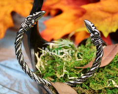 Odin's Ravens Viking Bracelet | Norse Torc | Viking Arm Ring | Odin Oath Ring | Viking Bangle | Nordic Cuff | Norse Jewelry | Viking Jewelry