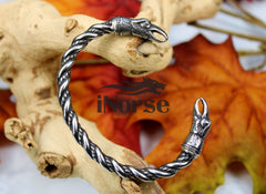 Hugin & Munin Viking Bracelet | Norse Jewelry | Odin's Ravens Torque | Ragnar Armring | Hugin & Munin Bangle | Norse Armband | Viking Jewelry