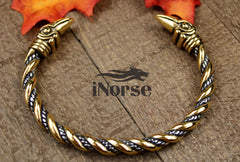 Viking Raven Torque | Ravens Of Odin | Viking Bracelet | Norse Jewelry | Norse Torc | Ragnar Armring | Hugin & Munin Bangle | Norse Armband | Viking Jewelry