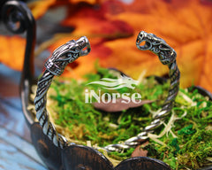 Odin's Wolves Viking Bracelet | Norse Jewelry | Fenrir Torque | Ragnar Armring | Geri & Freki Bracelet | Norse Armband | Viking Jewelry