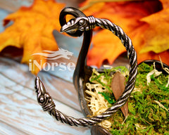 Odin's Ravens Viking Bracelet | Norse Torc | Viking Arm Ring | Odin Oath Ring | Viking Bangle | Nordic Cuff | Norse Jewelry | Viking Jewelry