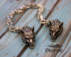 Wolves of Odin Viking Bracelet | Norse Jewelry | Geri & Freki Bracelet | Viking Wristband | Fenrir Bracelet | Norse Armring | Viking Jewelry