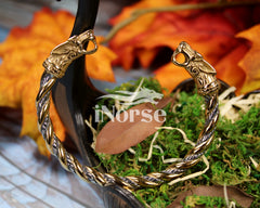 Odin's Wolves Viking Bracelet | Norse Jewelry | Geri & Freki Bracelet | Viking Bangle | Fenrir Torque | Odin Arm Ring | Gothic Cuff| Viking Jewelry