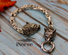 Wolves of Odin Viking Bracelet | Norse Jewelry | Geri & Freki Bracelet | Viking Wristband | Fenrir Bracelet | Norse Armring | Viking Jewelry