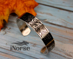 Odin's Ravens Viking Bangle | Norse Bracelet | Nordic Arm Ring | Celtic Wristband | Celtic Knot | Norse Magnetic Bracelet | Viking Jewelry