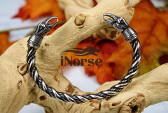 Hugin & Munin Viking Bracelet | Norse Jewelry | Odin's Ravens Torque | Ragnar Armring | Hugin & Munin Bangle | Norse Armband | Viking Jewelry